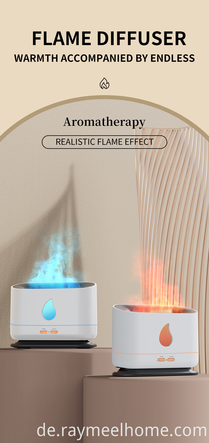 USB 200 ml Aroma ätherisches Öl Diffusor Flammen Luftbefeuchter Aroma Diffusor